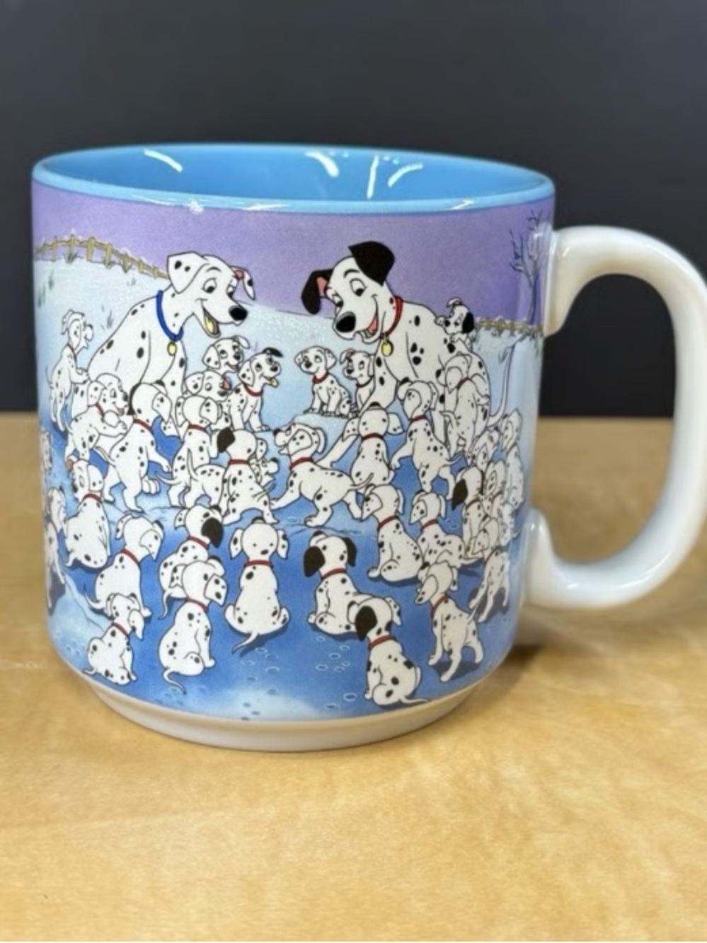Blue Dalmatian Pattern Ceramic Mug